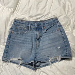 American Eagle Outfitters Light Blue Distressed Jean Shorts